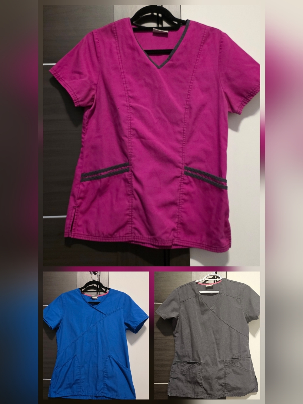 Scrubstar Women’s Scrub Tops Bundle M | Set of 3 Nursing Uniform Tops